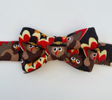 Turkey Print Bow Tie for Cats- Thanksgiving Bow Tie