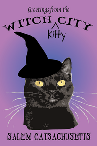 Witch Kitty City Postcard