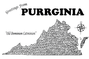 Purrginia Postcard
