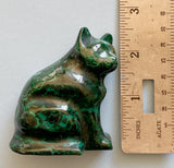 2.5” malachite Crystal Cat