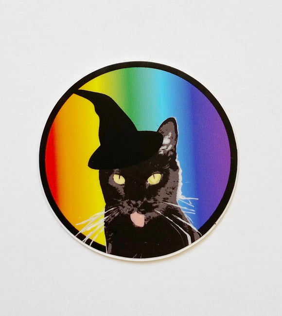 Witch City Kitty 2” Rainbow Sticker